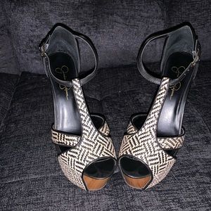 Jessica Simpson wooden chunky heels